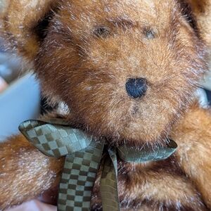 Collectible Boyds Bears Brown Stuffed Animal with Green Ribbon